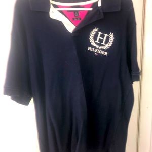Tommy Hilfiger designer slim fit logo embroidered polo shirt mens size XL